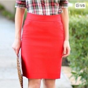 J. Crew Coral Pencil Skirt Size 6